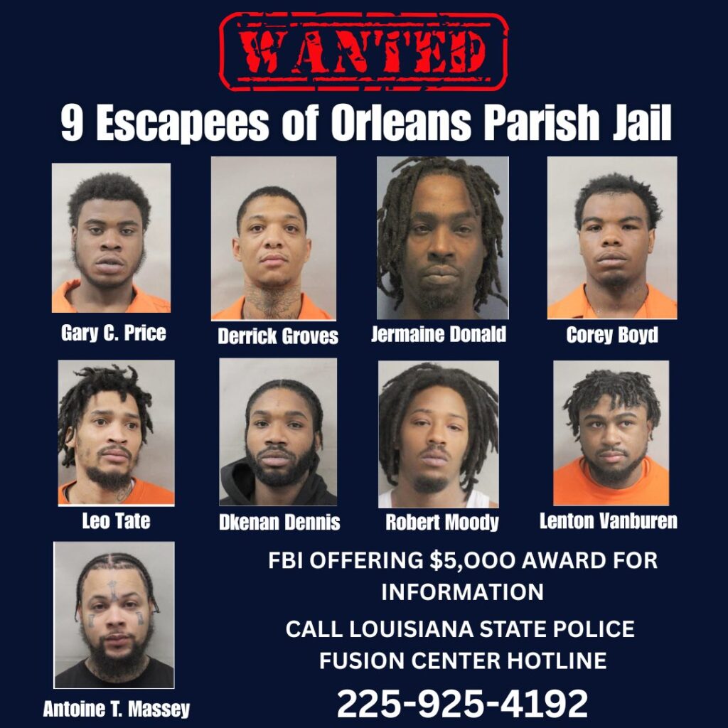 GrIjygaWMAAIcx7-1024x1024 New Orleans’ta Büyük Firar: 10 Mahkum Hapishaneden Kaçtı!